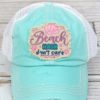 Distressed Mint Beach Hair Don't Care Adjustable Hat