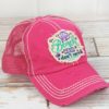 Distressed Hot Pink Beach Hair Don't Care Adjustable Hat