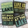 Set of Four 4" x 4" Lake Themed Coasters