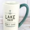 Ceramic Lake Hair Don't Care White Mug