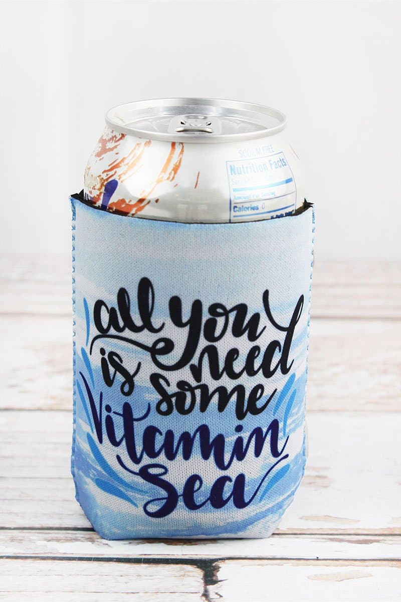 Blue Waves All You Need Is Vitamin Sea Drink Can Koozie - Anchor Bay Life