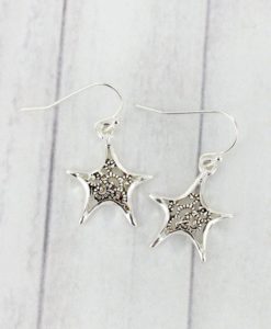 Silvertone Marcasite Starfish Earrings