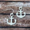 Silvertone Anchor Earrings