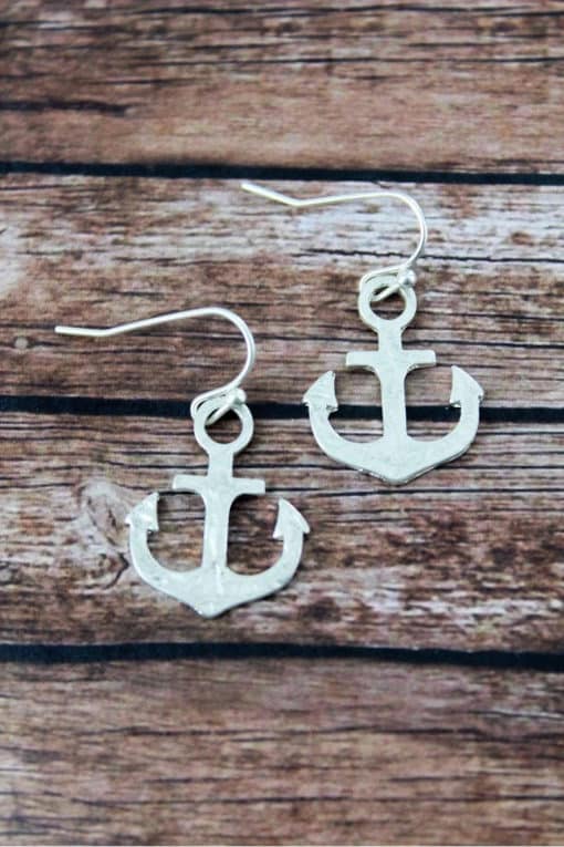 Silvertone Anchor Earrings