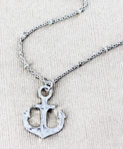 Silvertone Anchor Necklace