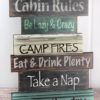Cabin Rules 15.5" x 11.5" Wood Wall Sign