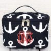 Navy With White Anchors Canvas Case