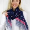 Seas The Day Navy Pink Scarf