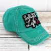 Distressed Turquoise Lake Life Hat