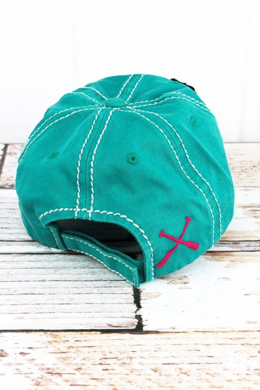 Distressed Turquoise Lake Life Hat