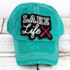 Distressed Turquoise Lake Life Hat