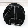 Distressed Black with Crystals Lake Life Hat