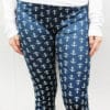 NGIL Navy and White Anchor Leggings OSFM