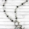 Anchor & Never Lose Hope Bubble Pendant Monochrome Beaded Necklace