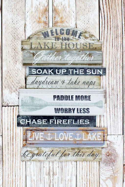 Welcome To The Lake House 25.25" X 16.25" Wood Wall Sign