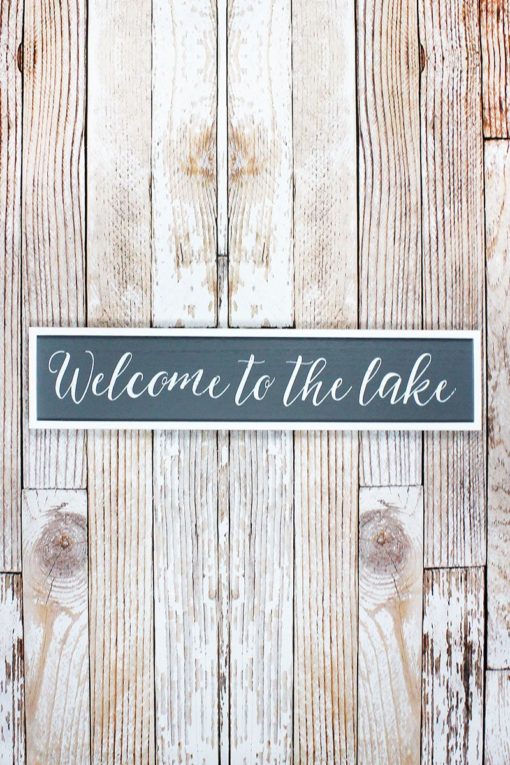 Welcome To The Lake 6.5" x 30" Wood Framed Wall Sign