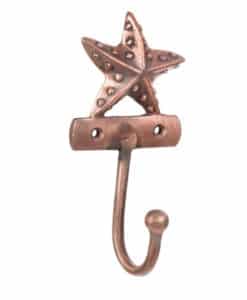 Antiqued Bronze Decorative Metal Starfish Wall Hook