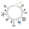 Silver Color Nautical Charm 10.25" Bracelet
