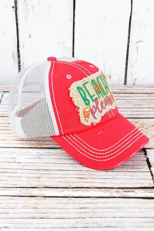 Distressed Salmon Beach Please Adjustable Hat - Image 2