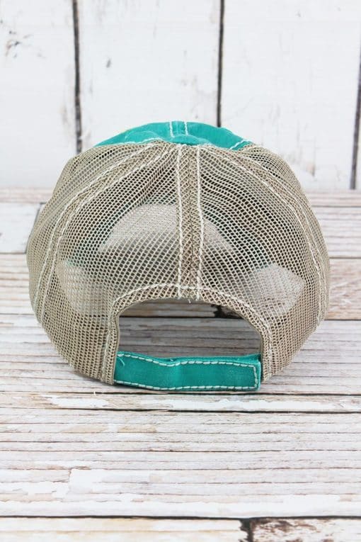 Distressed Turquoise Beach Please Adjustable Hat - Image 3