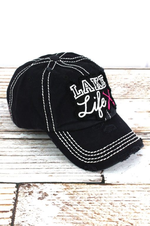 Distressed Black Lake Life Hat - Image 2