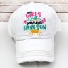 Distressed Girls Just Wanna Have Sun White Adjustable Hat