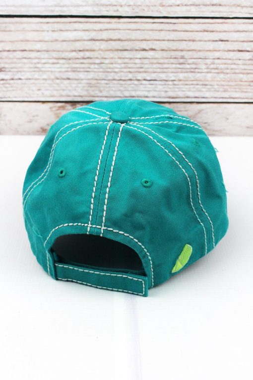 Distressed Turquoise You And Tequila Make Me Crazy Adjustable Hat - Image 3