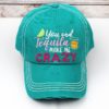 Distressed Turquoise You And Tequila Make Me Crazy Adjustable Hat