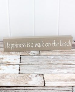 Happiness Is A Walk On The Beach 3.75" X 19" Wood Box Sign