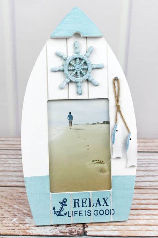 Relax Life Is Good Wood Boat 4" x 6" Photo Frame