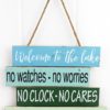 Welcome To The Lake No Worries 12" x 15" Wood Slat Wall Sign