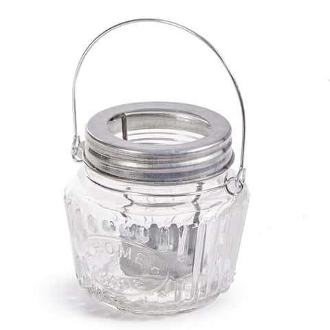 Clear Silver Mason Jar Tealight Candle Holder 3.5"x3.4"