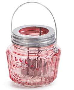 Pink Silver Mason Jar Tealight Candle Holder 3.5"x3.4"