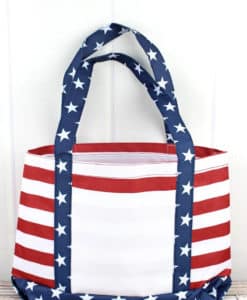 Patriotic Red White Blue Americana Boat Tote Bag