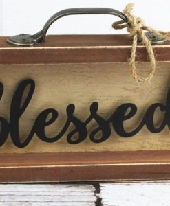 Blessed 4.75" x 12" Wood Framed Drawer Box Sign