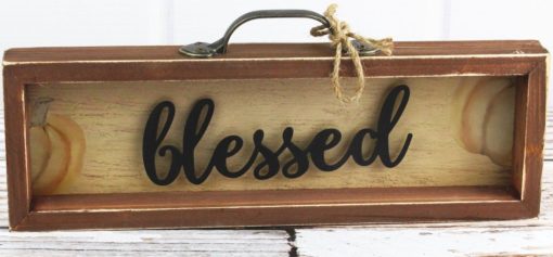 Blessed 4.75" x 12" Wood Framed Drawer Box Sign