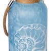 Blue Sea Glass Bottle With Twine 7.8"