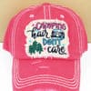 Distressed Salmon Camping Hair Don't Care Adjustable Hat