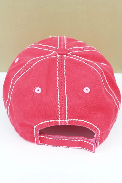 Distressed Salmon Camping Hair Don't Care Adjustable Hat - Image 2