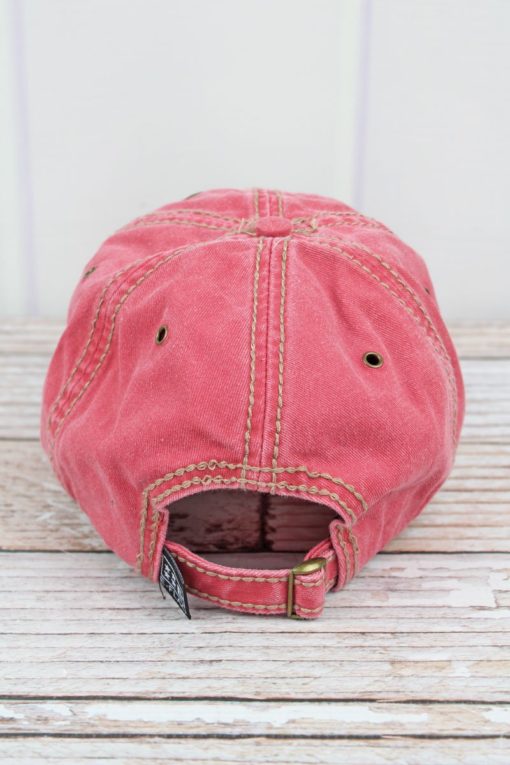 Washed Red USA Flag Adjustable Hat - Image 2