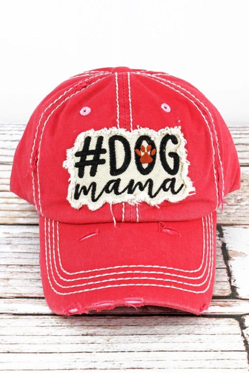 Distressed Salmon #Dog Mama Adjustable Hat