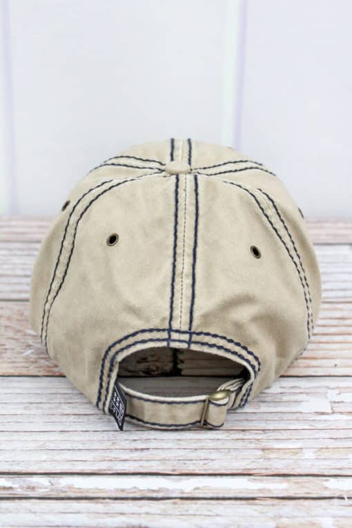 Washed Light Khaki USA Flag Adjustable Hat - Image 2
