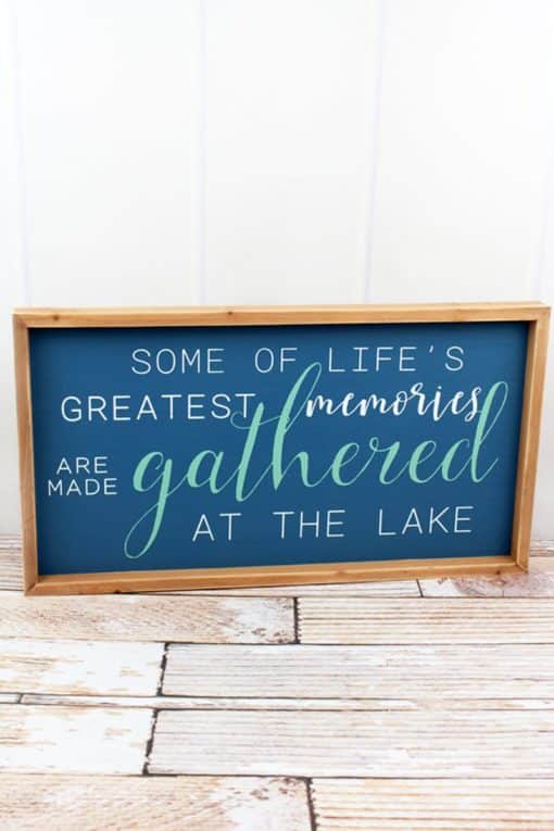 Greatest Memories Are Made At The Lake 12" X 22.25" Wood Sign