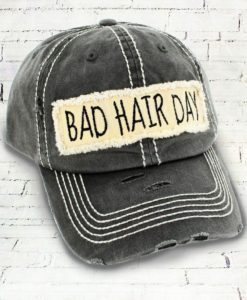 Bad Hair Day Distressed Black Hat