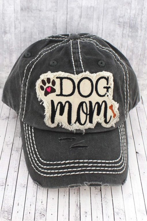 Distressed Dog Mom Black Hat