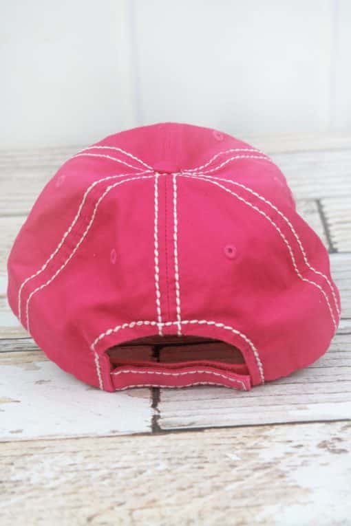 Distressed Hot Pink Vacay Mode Adjustable Hat - Image 2