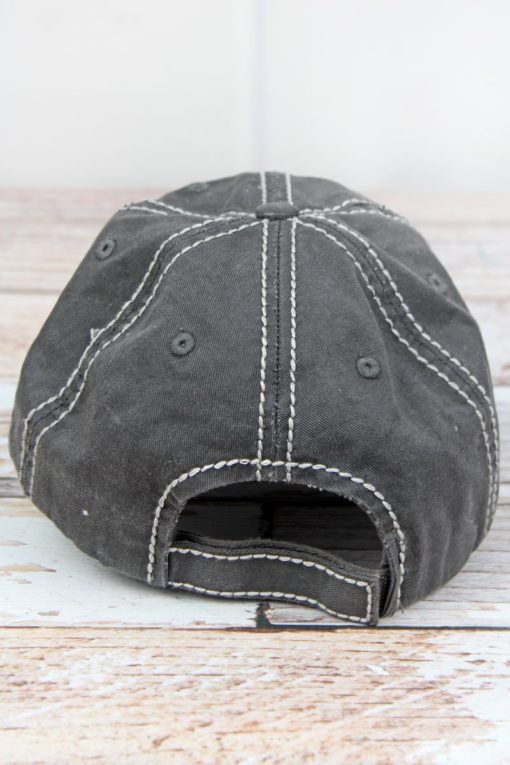 Distressed Black Nurse Hair Don't Care Adjustable Hat - Image 3