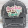 Distressed Black Nurse Hair Don't Care Adjustable Hat