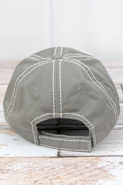 Distressed Steel Gray Nurse Hair Don't Care Adjustable Hat - Image 2
