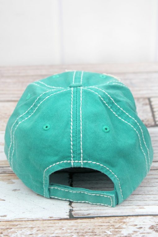 Distressed Turquoise Nurse Hair Don't Care Adjustable Hat